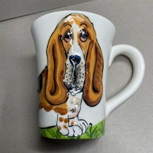 Debby Carmen Faux Paw Productions Basset Hound 4.5 Latte Mug Never Used